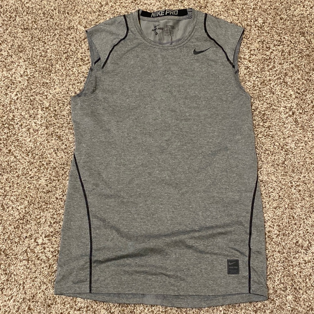 Nike Grey Sleeveless Fitted Tee